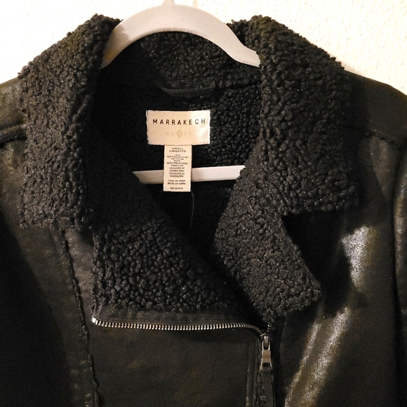 NWT Marrakech Women's Marissa Sherpa Fully Lined Moto/Bikers Jacket Size Small - Picture 4 of 16
